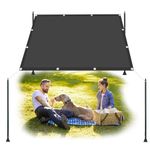 Sun Shade Sails Rectangle 0.6 x 6.6 m(2 x 21.7ft) Awning Screen Shelter Gazebo 98% UV Block 420D Oxford Cloth for Outdoors, Garden, Patio, Yard, Party, Dark Grey