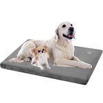 EMPSIGN Stylish Dog Bed Mat Dog Crate Pad Mattress Reversible (Cool & Warm), Water Proof Linings, Removable Machine Washable Cover, Firm Support Pet Crate Bed for Small to XX-Large Dogs, Grey