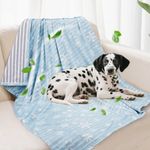 Deamoser Dog Cooling Blanket Lightweight Self Cooling Blanket Bed Cover for Small Medium Dogs Washable Dog Cat Summer Blanket &Ice Silk Cooling Pet Blanket for Crate&Kennel Sofa Blue M