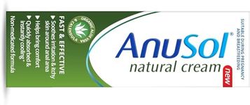 Anusol Natural Cream - 30g Cream with Natural Ingredients - Relieves Anal Itching & Discomfort - Suitable For Pregnancy & Breastfeeding - Non Medicated, Quick Cooling External Relief - Vegan Friendly