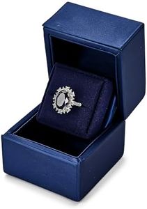 Oirlv Luxury Leather Ring Gift Box Microfiber Ring Box for Wedding Proposal Engagement(Single Ring Box)