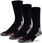 J.B. Field's Hiker GX 74% Merino Wool Hiking Crew Sock, All Season, Trekking & Outdoor Activity, 3 Pairs (Medium), Solid Black