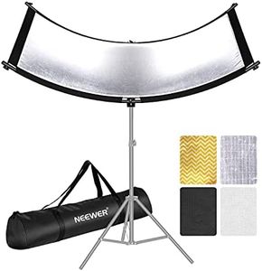 Neewer Clamshell Light Reflector Diffuser with Carrying Bag, 39”×18”/100x45cm Photography Curved Lighting Reflector for Photo Studio Photography, Black/White/Gold/Silver Colors (Stand Not Included)