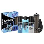 LYNX Ice Chill Gym Collection Deodorant Gift Set Water Bottle, Towel, Body Wash, Body Spray & Anti-Perspirant perfect for his daily routine 3 piece