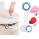 REDTICKET(Pack Of 4) Toilet Seat Lifter Flush Press Button Aid Toilet Seat Lifter Handle Clip With Double Tape Toilet lid lifter Seat Side Holder Toilet Cover Support Lifter Toilet Lid Opener