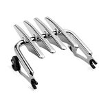 Eumti Stealth Mounting Luggage Rack Detachable Motorcycle Trunk Rack Chrome Compatible with Harley Touring CVO Road Glide Road King Electra Glide Street Glide Ultra Limited FLHTK 2009-2023