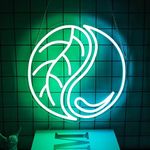 CKTBLEY Yin Yang Neon Sign Green Leaf Neon Light Blue Water Drop LED Signs for Wall Tai Chi Neon Signs for Bedroom Neon Wall Sign Light Up Sign for Living Room Game Room Man Cave Office Decor