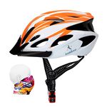 ioutdoor Bike Helmet Adult, 56-62 cm 18 Vents Cycle Helmet Mens Womens Teenegers for Cycling Skateboard MTB Mountain Road Bike (Orange & White)