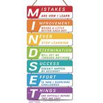 KAIRNE Growth Mindset Posters for Classroom Decorations,Kids Inspirational Poster,Positive Affirmations Prints Rainbow Signs Wall Art Set of 7(3x12inch) Bulletin Board Set Growth Mindset Wall Decor