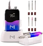 M Mase Nail Drill Professional - 2-in-1 Cordless Electric Nail Drill Machine - Portable, Rechargeable, HD Display, 35000 RPM Acrylic Drill for Nails - Perfect for Salon & Home Use (Unicorn Pink Blue)