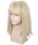 Linfairy 80s Heavy Metal Halloween Mullet Fancy Dress Wig (blonde mix)