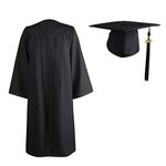 Costume Adults Graduation Gowns/Robes All Age (46, Black Colour)