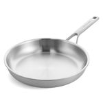 KitchenAid Multiply 3PLY Stainless Steel 24 cm Frying Pan Skillet, PFAS Free, Triply, Multiclad, Induction Suitable, Oven Safe up to 220°C, Silver