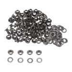 sourcing map 100set Grommets Kit Metal Eyelets 4.5mm 3/16" Hole Tiny Grommet for Shoes Clothes Belt Bag DIY Project, Dark Grey