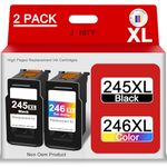 Jonity Remanufactured Ink Cartridges 245 and 246 Replacement for Canon 243 & 244 PG 245XL CL 246XL PG-243 CL-244 for Canon PIXMA MX492 MX490 MG2920 MG2922 MG2420 IP2820 Printer (1 Black 1 Tri-Color)