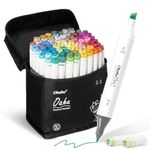 Ohuhu Alcohol Markers - AP Certificated 80-color Dual Tips Art Marker Set for Artist Designer Adults Coloring Illustration, Chisel and Fine Dual Tips, Oahu of Ohuhu Markers, Refillable