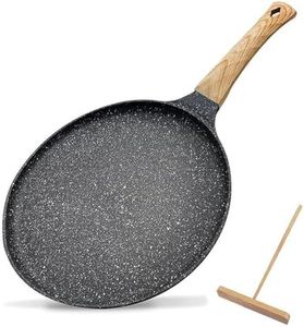 ycxmjyr Crepe Pan with Spreader 11 Inch Dosa Tawa for Roti Indian Nonstick Chapati Pan Gray