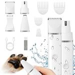 Veeconn Dog Clippers Grooming Kit Hair Clipper-Low Noise Paw Trimmer- Rechargeable - Cordless Quiet Nail Grinder Shaver for Cats and Other Pets-Razor For feet Face Ears Toenail eye