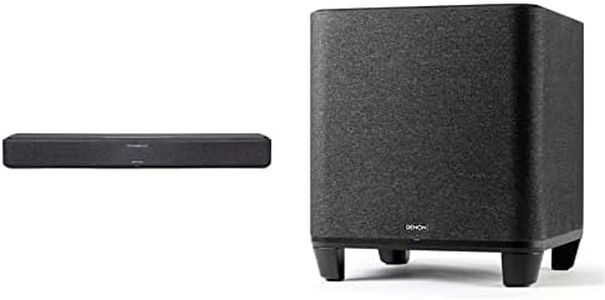 Denon Home Sound Bar 550 - Compact 3D Surround Sound, Dolby Atmos & DTS:X, Built-in HEOS, & Amazon Alexa Home Subwoofer with HEOS Built-in, Deep, Powerful Bass, & 8" Bass-Reflex Woofer