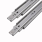 TOPAZ Touch and Move Side Mounted Cabinet Drawer/Telescopic Channel Pair for Kitchen Trolley Basket/Modular/Wooden Furniture (18-inch, Silver)