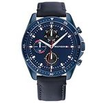 Tommy Hilfiger Analogue Multifunction Quartz Watch for Men with Blue Leather Strap - 1791839