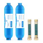 RV Inline Water Filter with Flexible Hose Protector Reduces Lead, Fluoride, Chlorine, Bad Taste&Odor, Dedicated for RVs and Marines, Drinking & Washing Filter ,2 Pack