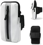 Prime Comfort Running Phone Holder Armband, iPhone Arm Bands for Exercise, Running Arm Bands for Cell Phone, Phone Purse Cell Phone Holder for Walking (White)