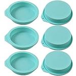 Newk Silicone Round Cake Pans, 6 Packs Nonstick Silicone Mold for Baking, Cake, Muffin, and Resin Coasters – 4 inch