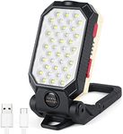 Tokeyla LED Work Light Rechargeable Folding Camping Light,2000LM,4 Modes,Waterproof,Mechanic Light Stand Working Lights for Outdoor Camping Hiking Emergency Car Repairing(No Battery)