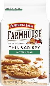 Pepperidge Farm Farmhouse Thin & Crispy Butter Pecan Cookies, 5.9 oz. Bag