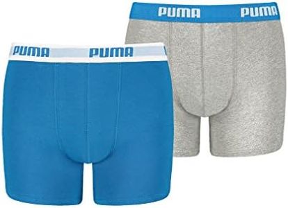 PUMA Boxer, Biancheria Intima Unisex - Bambini e ragazzi, Blu/Grigio, 158-164