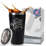 50th Birthday Gifts for Men - 1974 Vintage 16 oz Black Coffee Tumbler - 50th Birthday Decorations for Men - Birthday Gifts for 50 Year Old Man Dad Grandpa - Funny 50th Birthday Idea Presents for Men