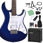 Yamaha PACIFICA012 DBM Electric Guitar for Beginners, 14-Piece Set, Includes Yamaha Amplifier