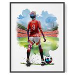 Personalised Manchester Football Gift, All Manchester Teams, Customisable Soccer Kit Poster. Add Any Name and Age, Choose any style player, Birthday Gift for boys or girls bedroom