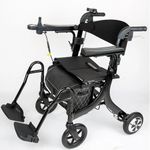 Foldable Electric Wheelchair Electric Rollator Power Walker Drive Rollator Folding Power Chair Mobility Chair 500w (2 X 250W) Dual Motor Aluminium Frame 19 KG Lightweight App Control