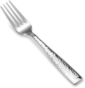 KEAWELL Premium 4-Piece Louis Hammered Fork Set, 18/10 Stainless Steel, Set of 4, Fine Fork Set with Squared Edge, Dishwasher Safe (7.6" Salad Fork)