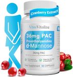 5 in 1 Cranberry Supplement for Women, 36mg PAC 100% Soluble D-mannose Dandelion Herb Mulberry Uva Ursi Leaf Natural Urinary Tract Health Support, Cranberry Pills UTIs Prevention 90 Caps