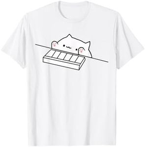 Bongo Cat Playing Piano Keyboard Funny Meme Shirt T-Shirt