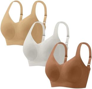 YAFINMO Sports Bras for Women High Support Wireless Bras No Underwire Push Up Full Coverage Bra Seamless Crossover Bra 3PCS