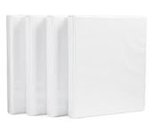 Amazon Basics D-Ring Binder - 1 Inch, White, 4-Pack