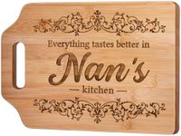 Giftasy Nan Gifts, Nan Birthday Gifts, Unique Handmade Engraved Cutting Board, Kitchen Gifts for Nan from Grandchildren, Presents for Nan on Birthday Christmas Mothers Day