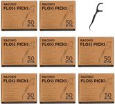 Natural Dental Floss Picks High Toughness Charcoal Toothpicks Sticks-Vegan,Eco-Friendly Sustainable Flossers for Teeth Cleaning (8PCS)