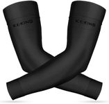 KEKING Lymphedema Compression Arm Sleeves (Pair), 15-20 mmHg Graduated Compression Arm Support with Silicone Band, Post Surgery Recovery, Pain Relief, Swelling, Lipedema, Edema, Black L