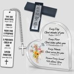 Christian Gift for Women Men,Inspirational Baptism Gift Confirmation Gifts Graduation Gifts Christmas Gifts for Women Include Personalized Acrylic Plaque and Religious Bible Verse Bookmark for Her Him