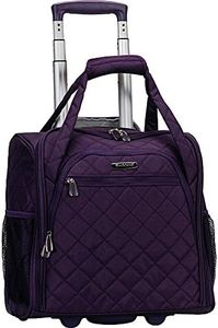 Rockland Melrose Upright Wheeled Underseater Carry-on Luggage, Purple, Carry-On 15-Inch, Melrose Upright Wheeled Underseater Carry-on Luggage