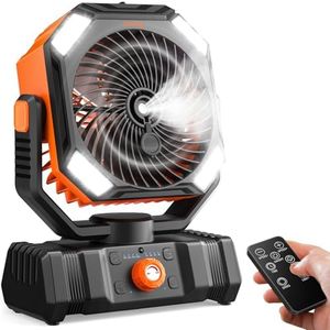Portable Misting Fan, Cooling Mist Fans, 20000mAh USB Rechargeable Battery Powered Fan with Mister, 250mL Water Tank & LED Lantern, for Home Desk, Bedroom, Office, Outdoor & Indoor Use