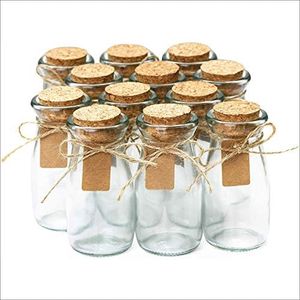 Otis Classic Small Glass Jars with Lids – Set of 12 Mini Glass Bottles with Corks for Halloween Decorations Fall Décor Wedding & Party Favors, Halloween DIY Crafts, Potions, Spices & Candy, 3.4 oz