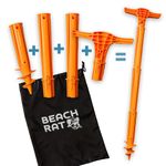 Beach Rat Force Anchor & Storage Bag - 4ft Jet Ski Anchor/Boat Anchor/Kayak Anchor for Shallow Water and Sandbar - High Strength and Compact Plastic Pole Boat Accessory - Sand Bar Anchor Kit Case