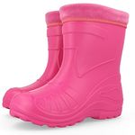 EVA Light Kids Girls Wellington Boots Rainy Snow Wellies flace linners 5 UK Toddler to 2 UK Junior (Pink, uk_footwear_size_system, little_kid, numeric, medium, numeric_11)