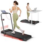 homeTro 4 in 1 Folding Treadmill with 9% Incline, Walking Pad Treadmills for Home Foldable, 2.5HP Dual Display Under Desk Treadmills, 1-12 KM/H Running Pad with Handle, Magnetic Remote& APP Control